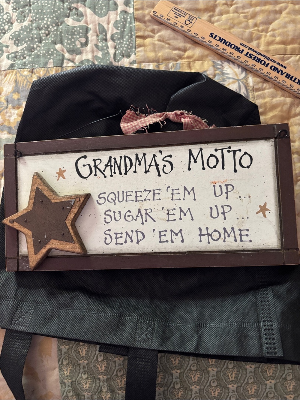 Grandma's Motto Rustic Wood Wall Sign